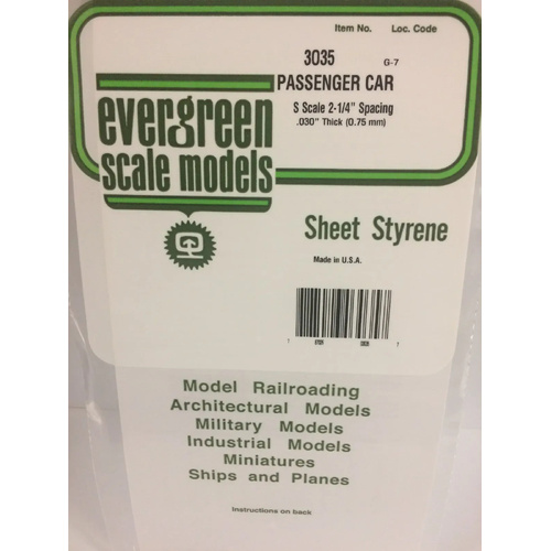 Evergreen White Polystyrene S-Scale Siding 0.020 x 12 x 24" / 0.51mm x 30cm x 61cm (1)