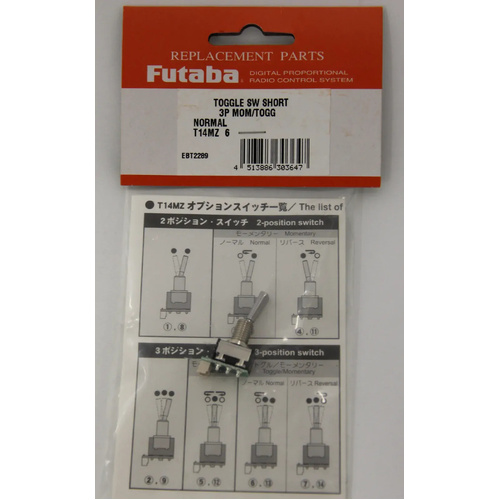 Futaba 18MZ  TOGGLE SW 3TF101H Short 3 position toggle/mo [FUTEBT2289]