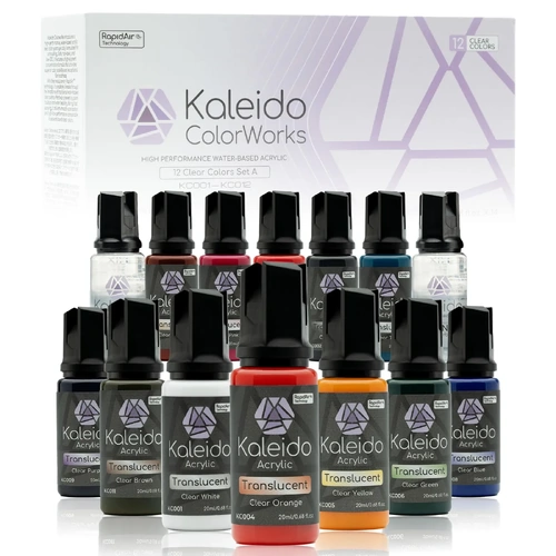 Gaahleri Kaleido ColorWorks 12 Clear Colours Paint Set