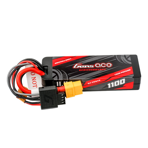 Gens Ace G-Tech 3S 1100mAh 11.1V Hardcase/Hardwired Lipo Battery (XT60)