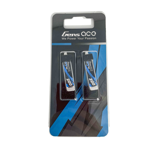 Gens Ace 1S 200mAh 45C 3.7V Soft Pack Lipo Battery (PH1.5)
