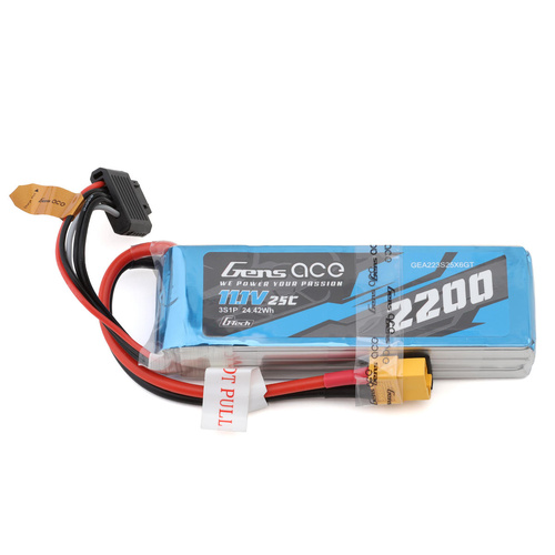 Gens Ace G-Tech 3S 2200mAh 25C 11.1V Soft Pack Lipo Battery (XT60)