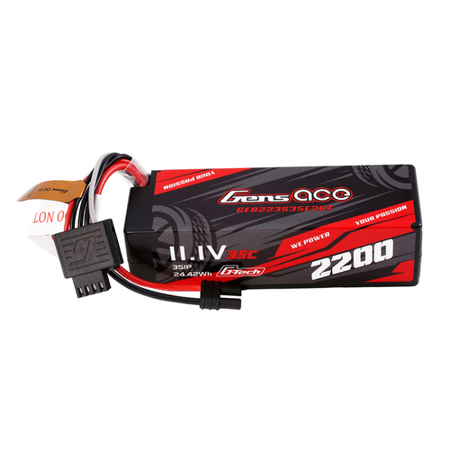 Gens Ace G-Tech 3S 2200mAh 11.1V Hardcase/Hardwired Lipo Battery (IEC2)