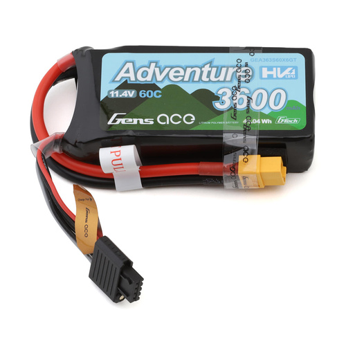 Gens Ace G-Tech 3S Adventure 3600mAh 60C 11.4V Soft Pack Lipo Battery (XT60)