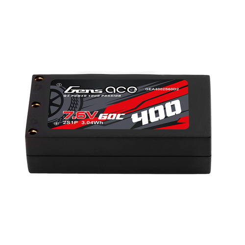 Gens Ace 400mAh 60C 7.6V Hardcase/Hardwired LiPo Battery (XT60 to 2.0mm Bullet)