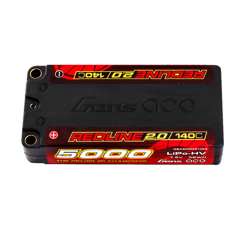Gens Ace 2S 5000mAh 7.6V Hardcase/5mm Bullet Lipo Battery (5.0mm Bullet)