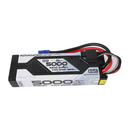 Gens Ace G-Tech 2S Advanced 5000mAh 100C 7.6V Hardcase Lipo Battery (EC3)