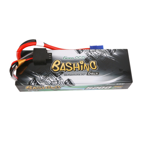 Gens Ace G-Tech 2S Bashing 5200mAh 35C 7.4V Hardcase/Hardwired Lipo Battery (EC3)