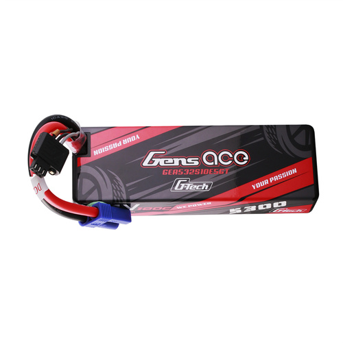 Gens Ace G-Tech 2S 5300mAh 7.4V Hardcase/Hardwired Lipo Battery (EC5)