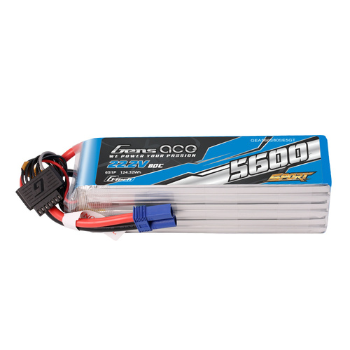 Gens Ace G-Tech 6S 5600mAh 80C 22.2V Lipo Battery (EC5)