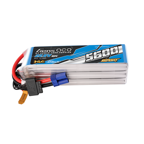Gens Ace G-Tech HV 6S 5600mAh 80C 22.8V Lipo Battery (EC5)