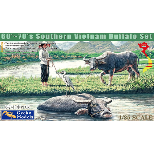 Gecko 1/35 60'~70's Vietnam Buffalo Set Plastic Model Kit