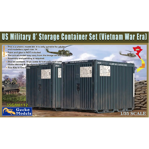Gecko 1/35 US Military 8' Storage Container Set (Vietnam War Era) Plastic Model Kit