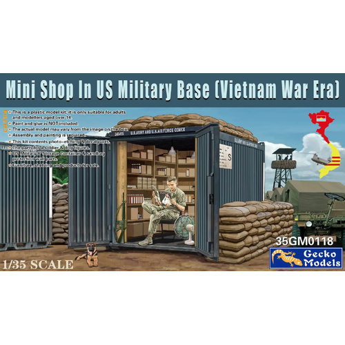 Gecko 1/35 Mini Shop In US Military Base (Vietnam War Era) Plastic Model Kit