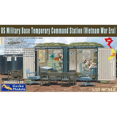 Gecko 1/35 US Military Base Temporary Command Station(Vietnam War Era) Plastic Model Kit