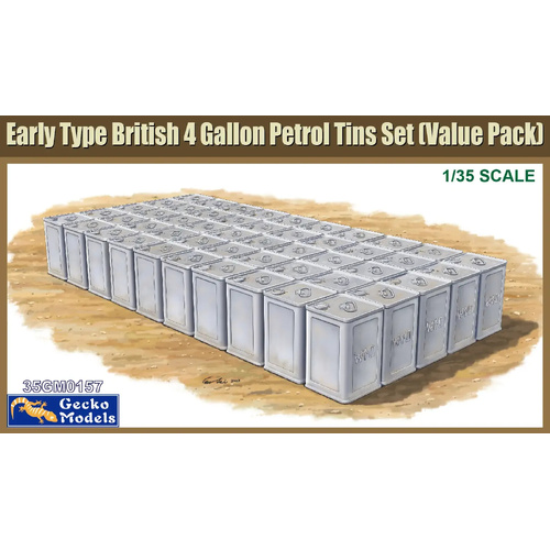 Gecko 1/35 Early Type British 4 Gallon Flimsies Petrol Tins Set Plastic Model Kit