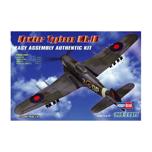HobbyBoss 1/72 Hawker Typhoon Mk.IB Fighter Plastic Model Kit [80232]