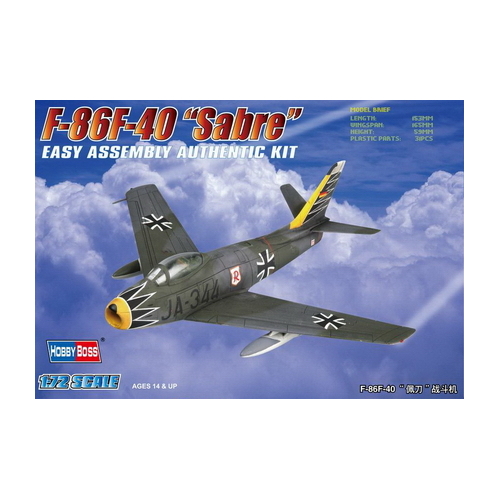 HobbyBoss 1/72 F-86F-40 “Sabre” Fighter Plastic Model Kit [80259]