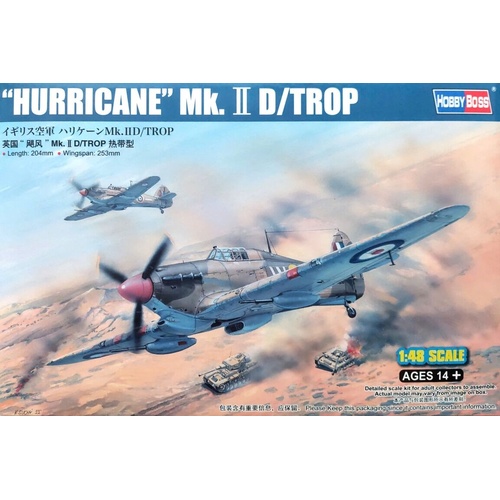 HobbyBoss 1/48 Hawker Hurricane Mk.IId/Trop Plastic Model Kit [81780]