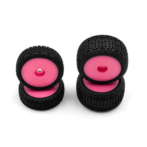 HobbyPlus Front/Rear Tire Set (Pink) (Speck-B)