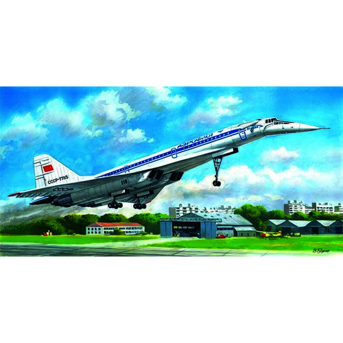 ICM 1/144 Tupolev-144D Soviet Supersonic Passenger Aircraft Plastic Model Kit