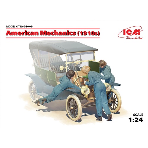 ICM 1/24 American mechanics (1910s) (3 Figures) Plastic Model Kit