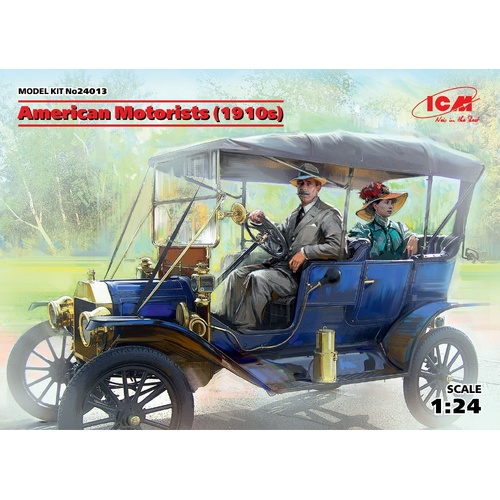 ICM 1/24 American Motorists (1910s) (1 Male 1 Female Figures) Plastic Model Kit