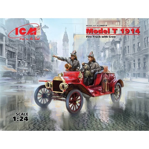 ICM 1/24 Model T 1914 Fire Truck with Crew Plastic Model Kit