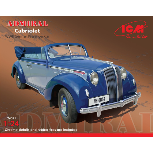 ICM 1/24 Admiral Cabriolet WWII German Passenger Car Plastic Model Kit