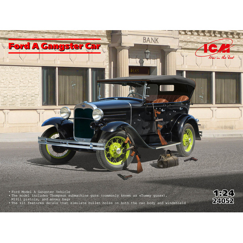 ICM 1/24 Ford A Gangster Car Plastic Model Kit