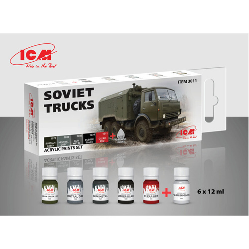 ICM Acrylic Paint Set: Soviet trucks - 6 Colours