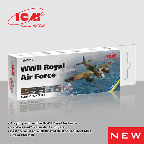 ICM Acrylic Paint Set: WWII Royal Air Force - 6 Colours