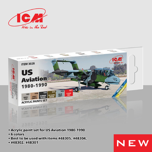 ICM Acrylic Paint Set: US Aviation 1980 - 1990 - 6 Colours
