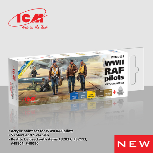 ICM Acrylic Paint Set: WWII RAF pilots - 6 Colours