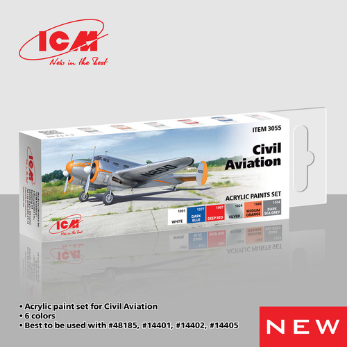 ICM Acrylic Paint Set: Civil Aviation - 6 Colours