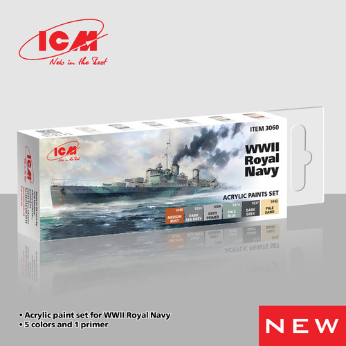 ICM Acrylic Paint Set: WWII Royal Navy - 6 Colours