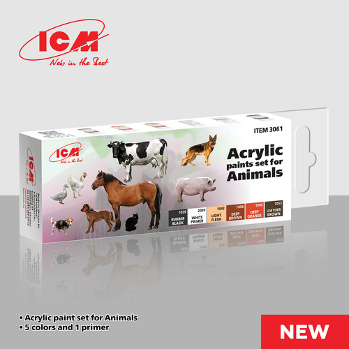 ICM Acrylic Paint Set: Animals - 6 Colours