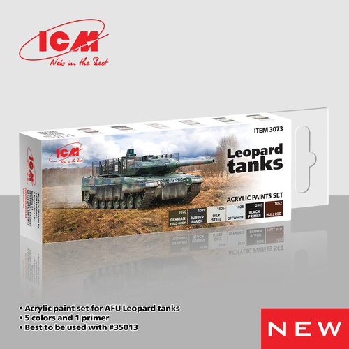 ICM Acrylic Paint Set: Leopard tanks - 6 Colours