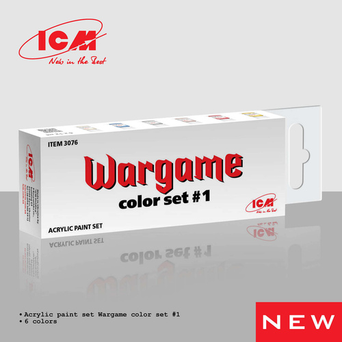 ICM Acrylic Paint Set: Wargame Color Set # 1 - 6 Colours