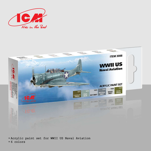 ICM Acrylic Paint Set: WWII U.S. Naval Aviation - 6 Colours
