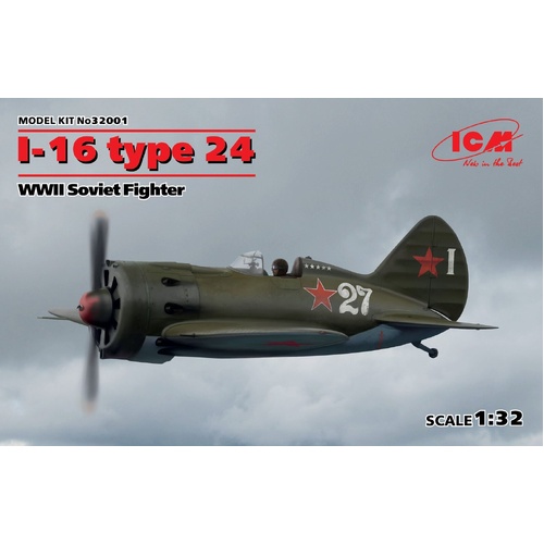 ICM 1/32 I-16 type 24 WWII Soviet Fighter Plastic Model Kit