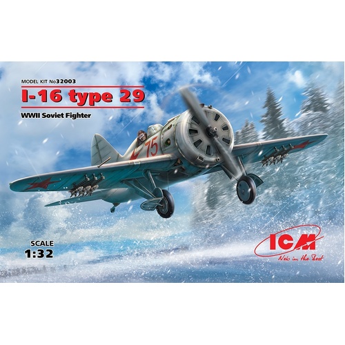 ICM 1/32 I-16 type 29 WWII Soviet Fighter Plastic Model Kit