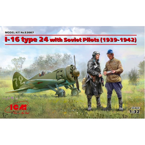 ICM 1/32 I-16 type 24 with Soviet Pilots (1939-1942) Plastic Model Kit