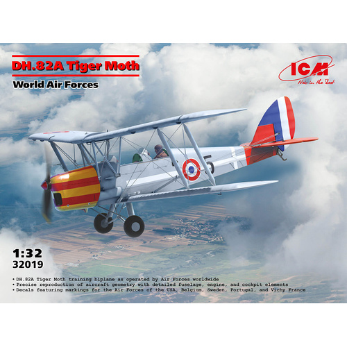 ICM 1/32 DH.82A Tiger Moth of the World Air Forces Plastic Model Kit