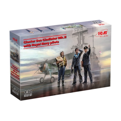 ICM 1/32 Gloster Sea Gladiator Mk.II with Royal Navy pilots Plastic Model Kit