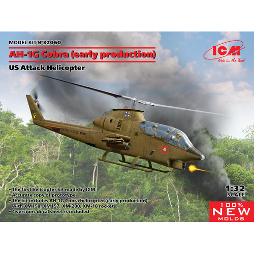 ICM 1/32 AH-1G Cobra (Early Production) US Attack Helicopter Plastic Model Kit