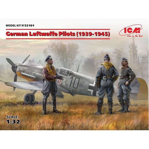 ICM 1/32 German Luftwaffe Pilots (1939-1945) (3 Figures) Plastic Model Kit