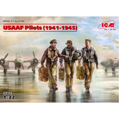 ICM 1/32 USAAF Pilots (1941-1945) (3 Figures) Plastic Model Kit
