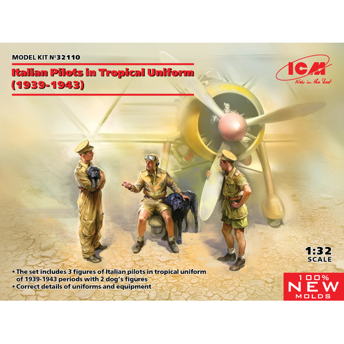 ICM 1/32 Italian Pilots in Tropical Uniform (1939-1943) Plastic Model Kit