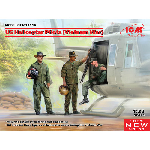 ICM 1/32 US Helicopter Pilots (Vietnam War) Plastic Model Kit